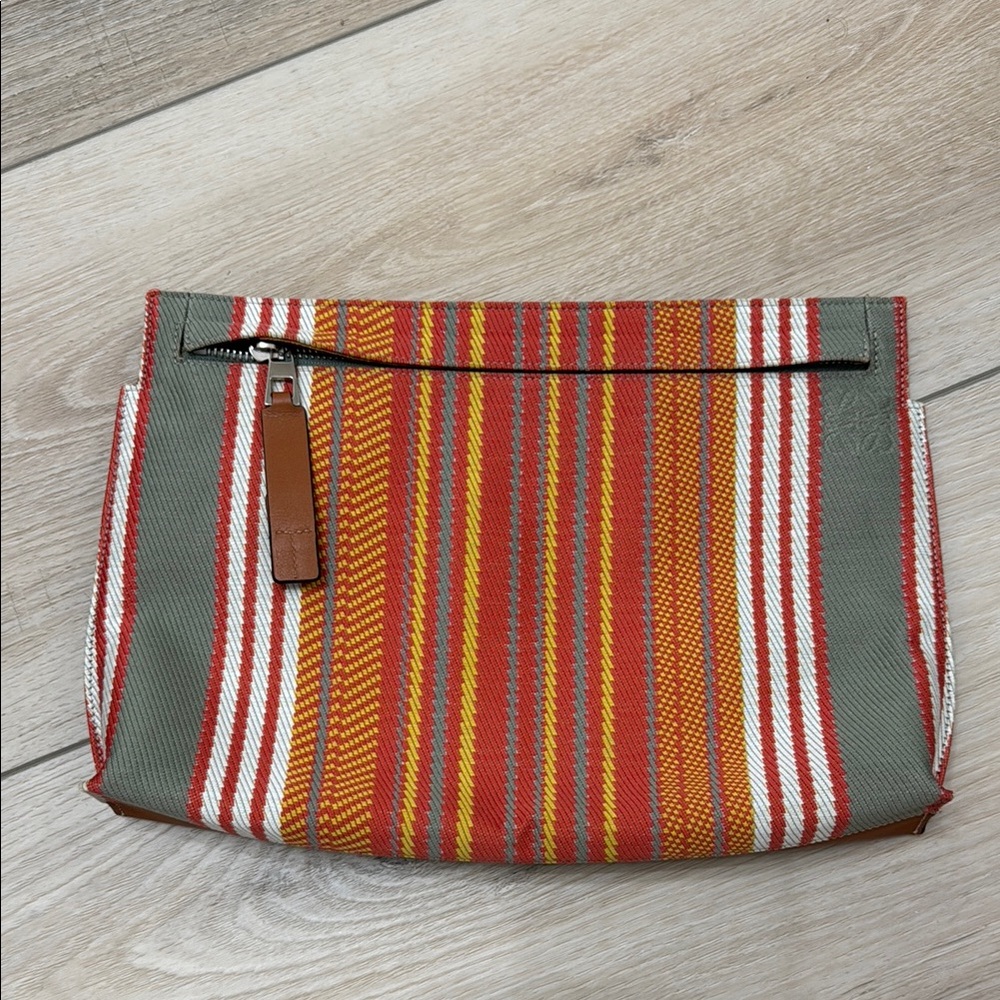 Authentic LOEWE Striped Multicolor T pouch bag
